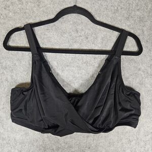 Elomi Black Wrap Plunge Underwire Twist Bra Swim Beach Resort Summer Size 40G